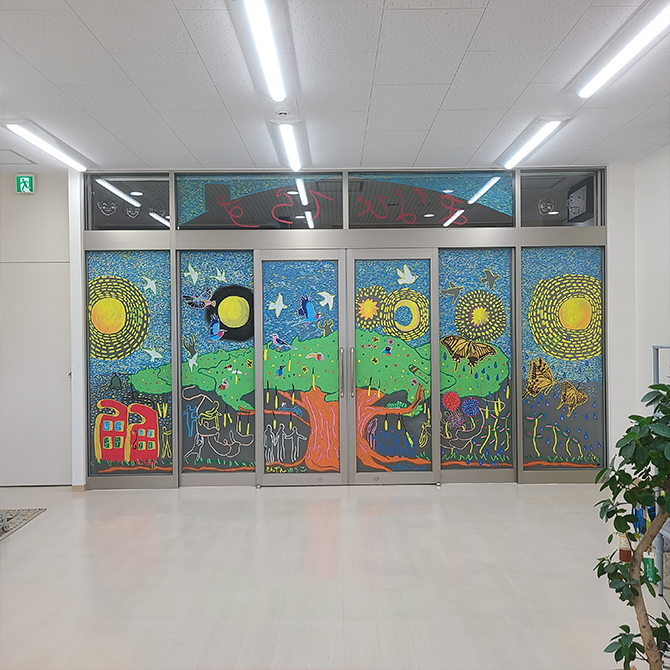 ももの木もも塾ガラスアート